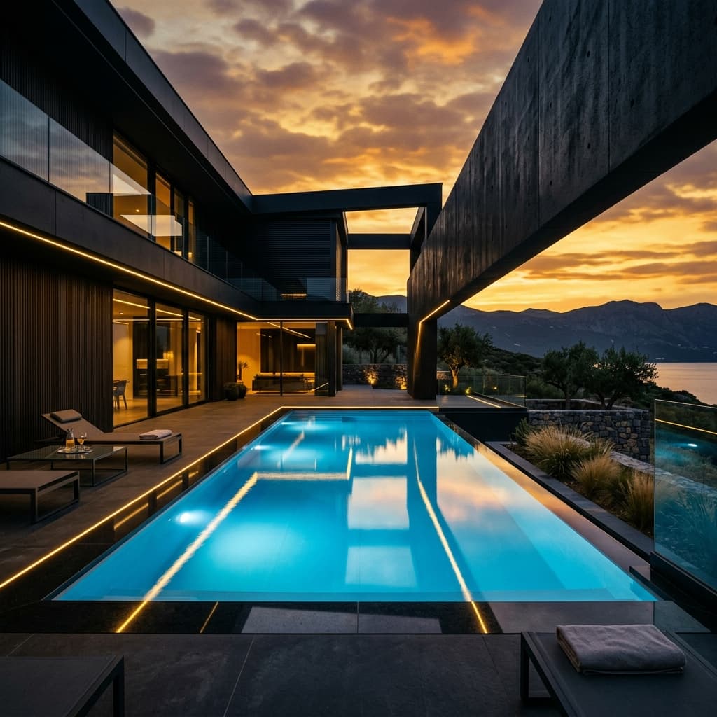 Private Pool Glowing